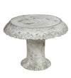 Benzara Decorative Cement Cake Plate with Pedestal Base, Large, White
