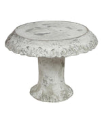 Benzara Decorative Cement Cake Plate with Pedestal Base, Large, White