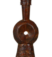 Benzara Antique Style Iron Table Top decor with Finial Top, Rustic Brown