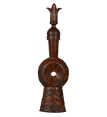 Benzara Antique Style Iron Table Top decor with Finial Top, Rustic Brown