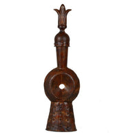 Benzara Antique Style Iron Table Top decor with Finial Top, Rustic Brown
