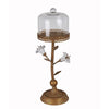Benzara Traditional Metal and Glass Candleholder, Large, Brown and Clear