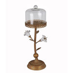 Benzara Traditional Metal and Glass Candleholder, Large, Brown and Clear