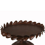 Benzara Traditional Tray with Petal Motif on Pedestal Base, Medium, Copper