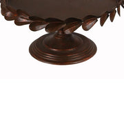 Benzara Traditional Tray with Petal Motif on Pedestal Base, Medium, Copper