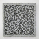 Benzara Transitional Sandstone Wall Decor with Bubble Pattern, Large, Gray