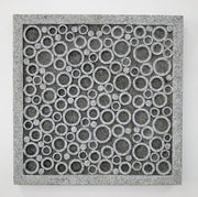 Benzara Transitional Sandstone Wall Decor with Bubble Pattern, Large, Gray