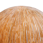 Benzara Contemporary Ribbed Finish Sandstone Decor Ball with Lights, Brown