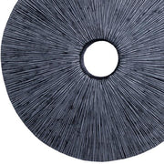 Benzara Ribbed Round Sandstone Wall Decor with Cut Out at Centre, Large, Gray