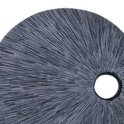 Benzara Ribbed Round Sandstone Wall Decor with Cut Out Near the Edge, Medium, Gray