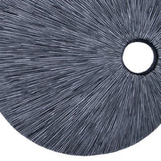 Benzara Ribbed Round Sandstone Wall Decor with Cut Out Near the Edge, Large, Gray