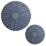 Benzara Round Shape Sandstone Wall Decor with Stardust Pebble, Small, Gray