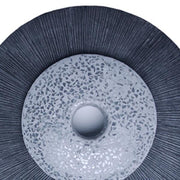 Benzara Round Dual Layer Glass and Sandstone Wall Decor, Small, Gray