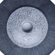 Benzara Round Dual Layer Glass and Sandstone Wall Decor, Small, Gray