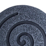 Benzara Round Sandstone and Glass Wall Decor with Spiral Design, Large, Gray