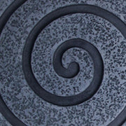 Benzara Round Sandstone and Glass Wall Decor with Spiral Design, Large, Gray