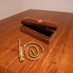 Benzara Brass / Copper Bosun Navy Call Whistle With Wood Box