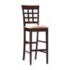 Benzara Open Grid Wooden Bar Height Stool, Brown, Set of 2