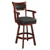 Benzara Wooden Traditional Bar Stool, Cherry Brown