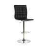 Benzara Waffle Adjustable Swivel Bar Stool, Black ,Set of 2