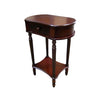 Benzara Wooden Wide Side Table with 1 Bottom Shelf, Cherry Brown