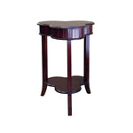 Benzara Clover Shaped Wooden End Table with Flared Legs, Cherry Brown