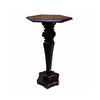 Benzara Hexagonal Top Wooden End Table with Pedestal Base, Cherry Brown