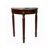 Benzara Crescent Top Wooden Console Table with Turned Legs, Cherry Brown