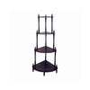 Benzara 4 Tier Wooden Corner Stand with Turned Legs, Cherry Brown