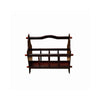 Benzara Wooden Magazine Rack with Top Curved Handle, Cherry Brown
