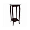 Benzara Square Wooden Phone Table with Cabriole Legs, Cherry Brown