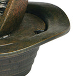 Benzara BM95354 8`` Polyresin Frame Table Fountain with Hat Shape Base, Dark Brown