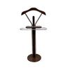 Benzara BM96114 Wood and Metal Frame Valet with Stable Base, Espresso Brown and Chrome