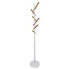 Benzara BM96207 Freestanding Skyline Design Wooden Frame Coat Rack, White and Brown
