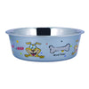 Benzara Multi Print Stainless Steel Dog Bowl By Bella N Chaser