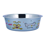 Benzara Multi Print Stainless Steel Dog Bowl By Bella N Chaser
