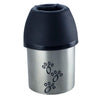 Benzara Plastic Fin Cap Pet Travel Water Bottle in Stainless Steel, Small, Silver and Black-Set of 2