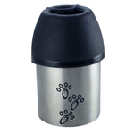 Benzara Plastic Fin Cap Pet Travel Water Bottle in Stainless Steel, Small, Silver and Black