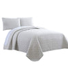 Benzara Molde 3-Piece Diamond Quilted King Coverlet Set, White