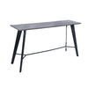 Benzara Modern Style Metal Console Table with Faux Concrete Top, Black and Gray