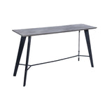 Benzara Modern Style Metal Console Table with Faux Concrete Top, Black and Gray