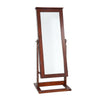 Benzara Wooden Jewelry Wardrobe with Felt Line Storage, Brown