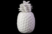 Benzara Decorative Ceramic Pineapple Replica in White Finish