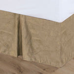 HiEnd Accents Rustic Tan Suede Bed Skirt