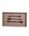 Benzara Rectangular Wooden Wall Decor with Metal Arrow Accents, Brown