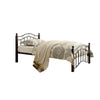 Benzara Grill Design Metal Headboard and Footboard Twin Size Platform Bed, Black
