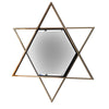 Benzara Hexagon Shaped Wall Mirror with Star Frame, Champagne Gold