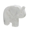 Benzara 9 Inches Marble Frame Elephant Figurine with Raised Trunk, White