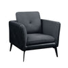 Benzara Center Tufted Fabric Chair with Sleek Angled metal Legs, Dark Gray