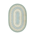 Homespice Decor 406286 8' x 10' Oval Baja Blue Cotton Braided Rug